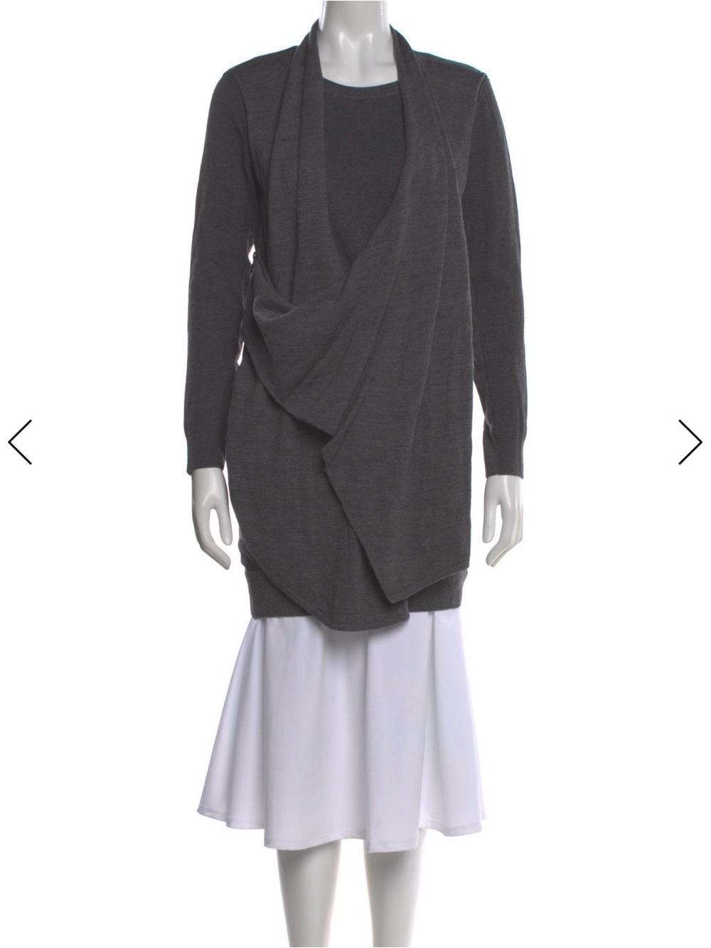 All Saints Dark Gray Draped Open-Front Cardigan Size: XS